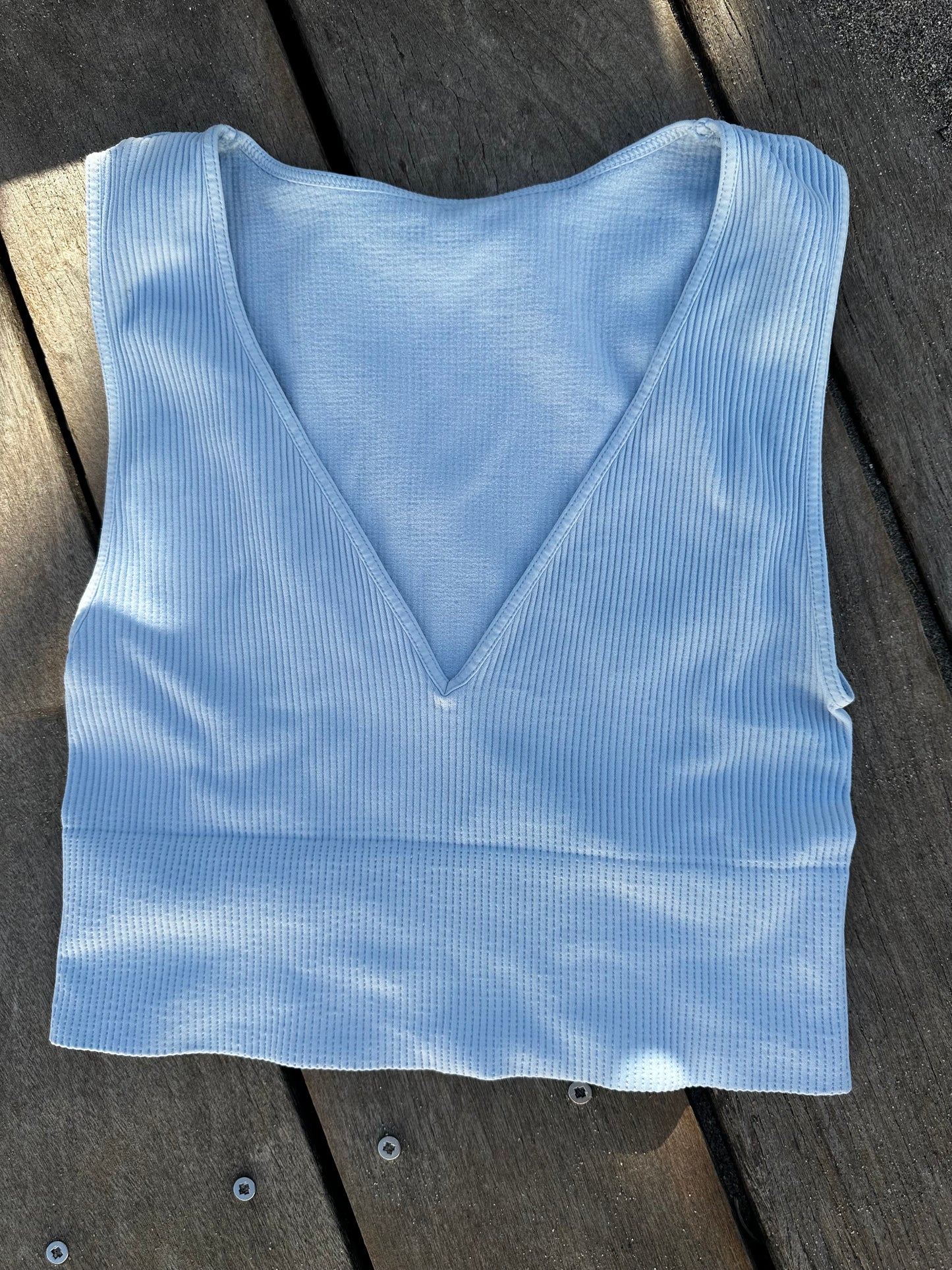 Seaside Chic V-Neck Crop Top