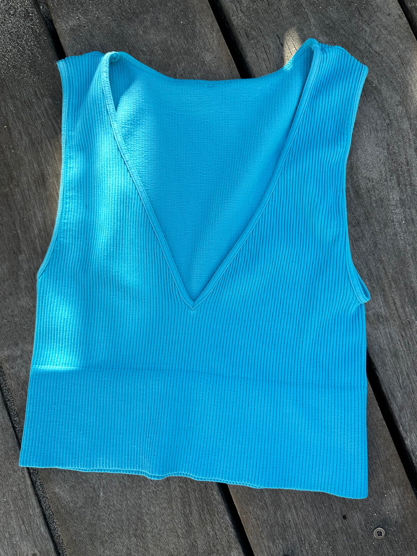 Seaside Chic V-Neck Crop Top