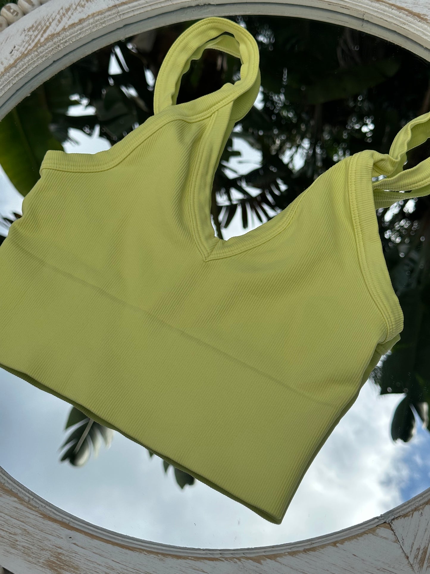 Sandy Shores Ribbed V-Neck Crop Top