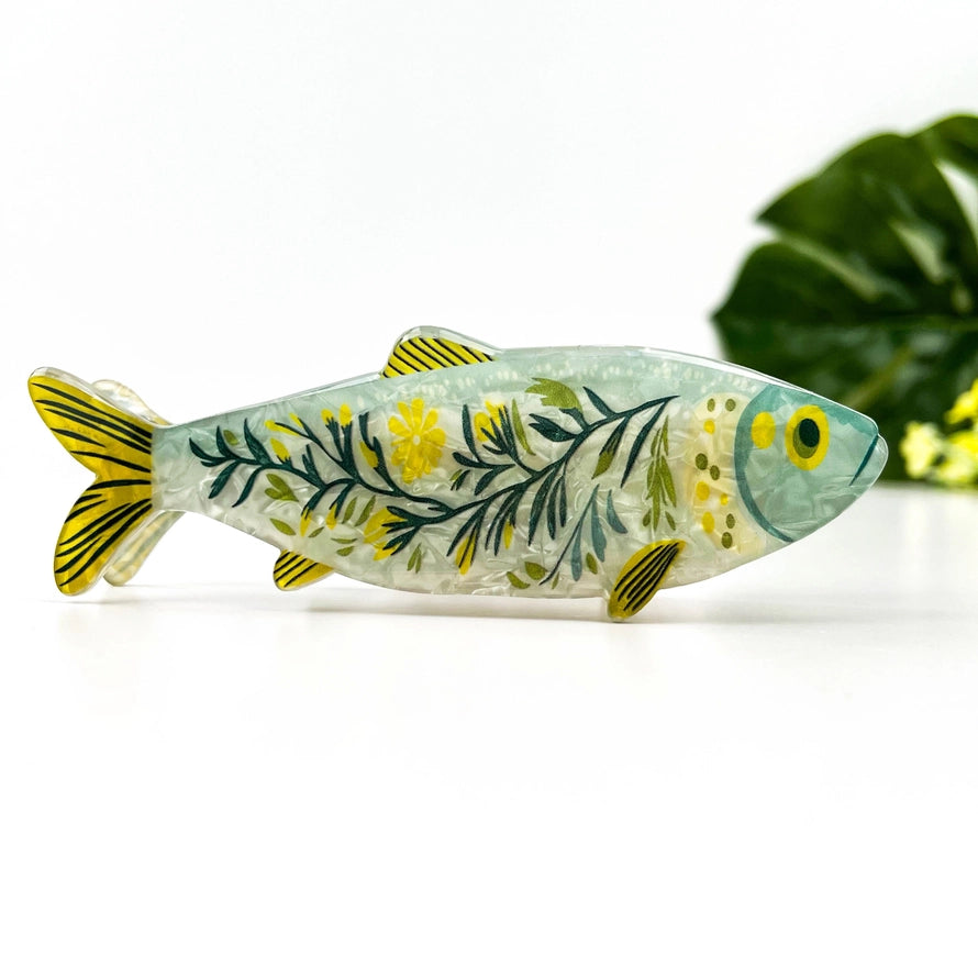 Green Sardine Hair Clip