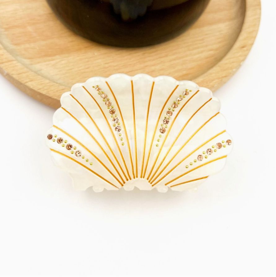 Crystal Shell White Claw Clip