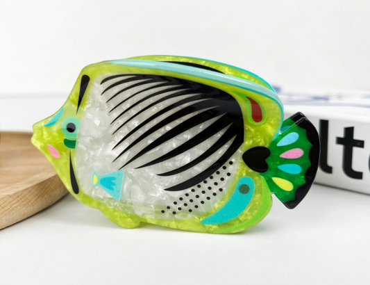 Green-Black Fish Claw Clip