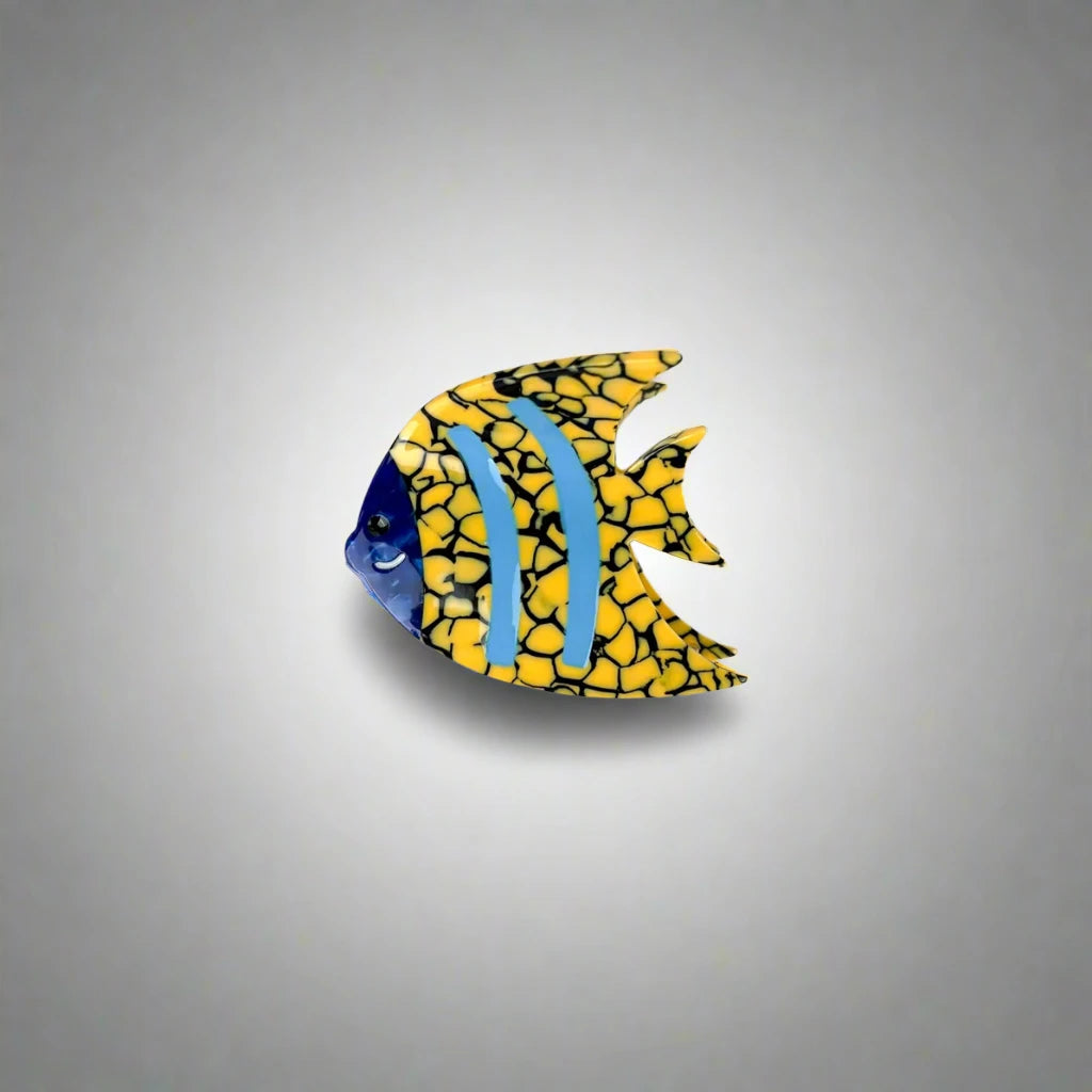 Yellow-Blue Fish Claw Clip