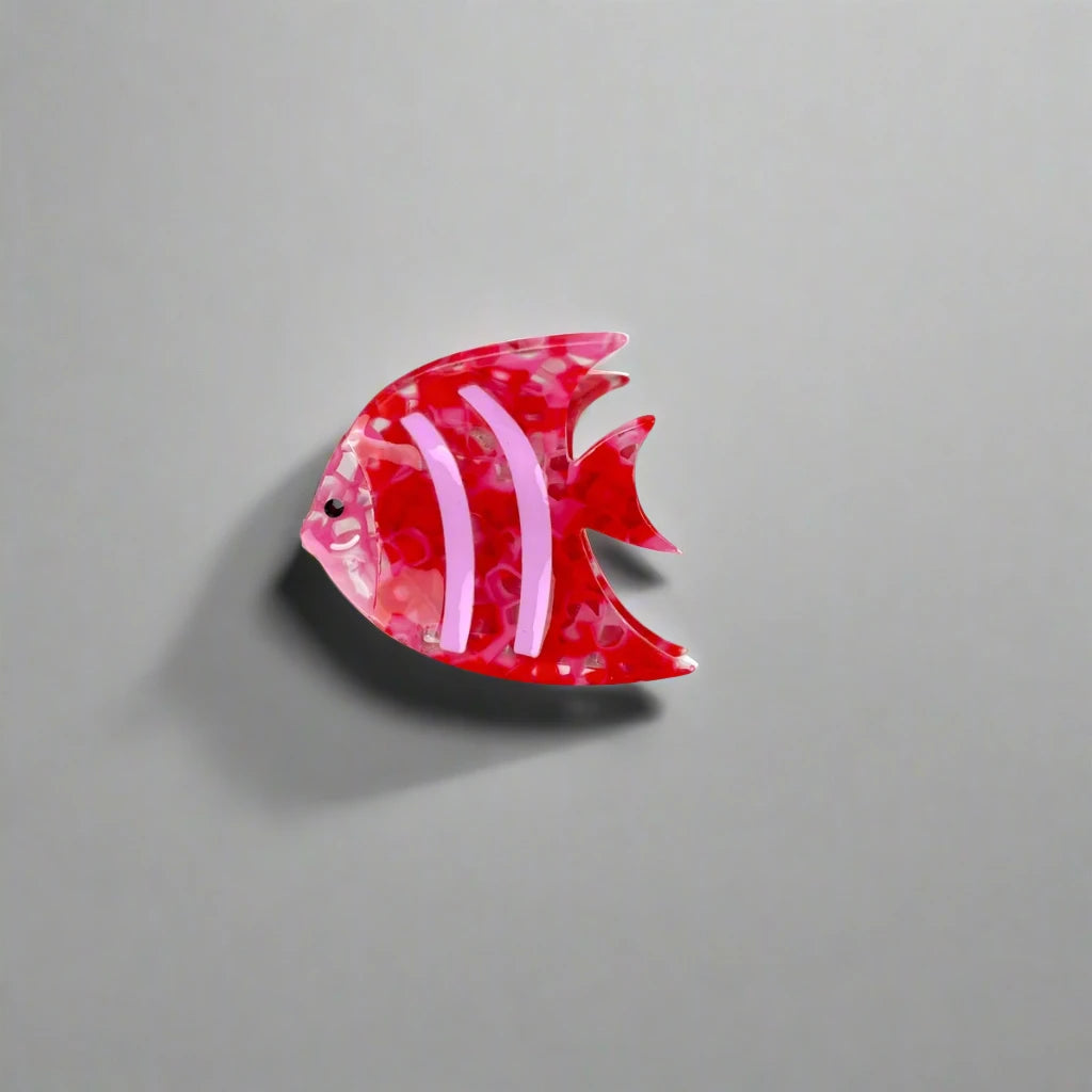 Red-Pink Fish Claw Clip